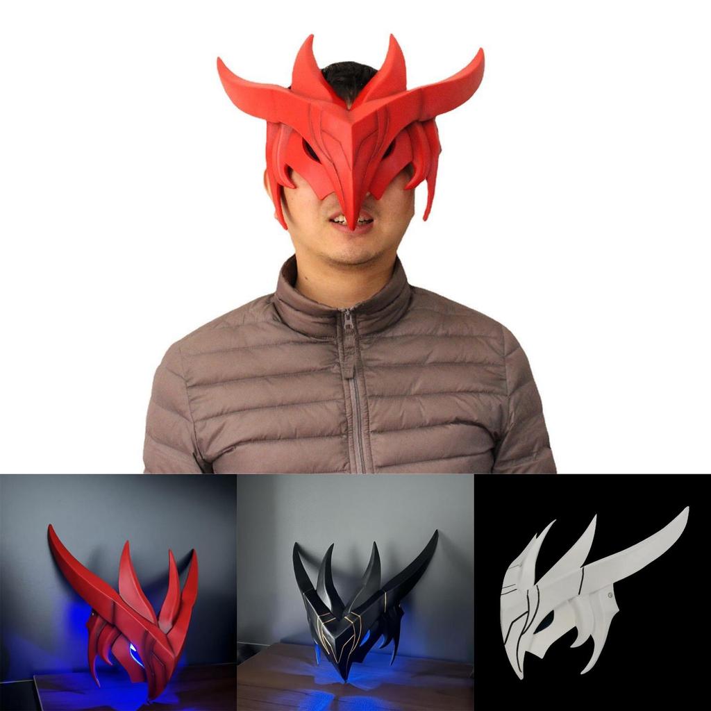 League Of Legends Yone Lighted Mask With Sword Spirit For Cosplay And Halloween Decor