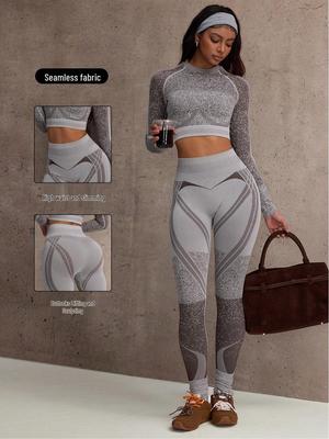 High Waist Yoga and Pilates Fitness Pants Set - Hip Lift, Tight Fit for Outdoor Sports