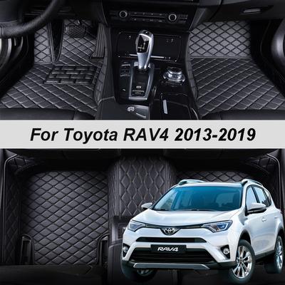 Maßgeschneiderte Leder-Auto-Fußmatten für Toyota RAV4 2013 2014 2015 2016 2017 2018 Teppiche Teppiche Fußpolster