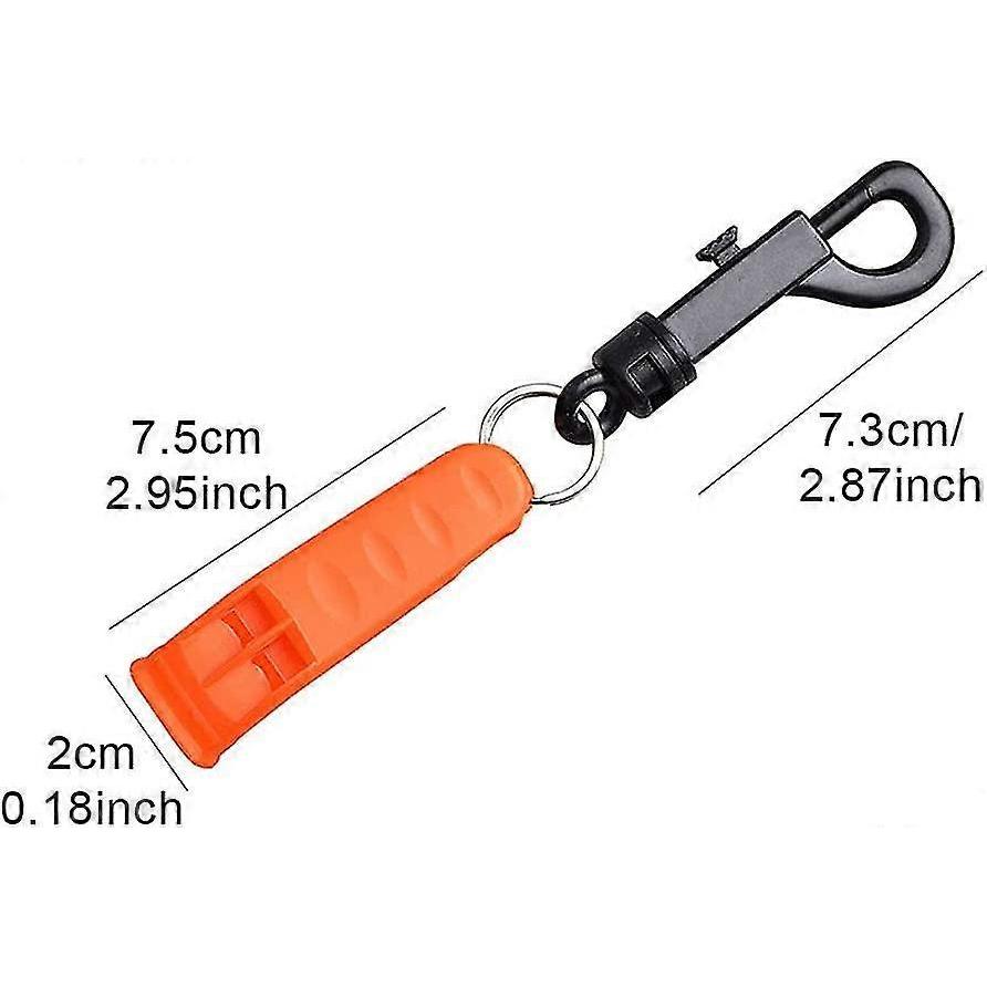 Emergency Whistle With Hook, Loud Sound Outdoor Camping Safety Whistle Survival Signaling For Hiking Kayak Life Vest Boating(5pcsorange)