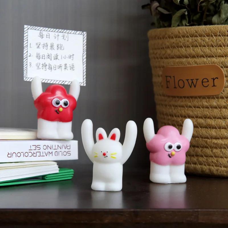 Ins Cartoon Fruit Anti-fall Card Message Interesting Ornament Card Base Desk Creative Small Animal Desktop Decoration 2025 New