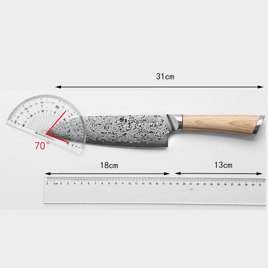 7 Inch Santoku Knife With Wood Cover 67 Layers Damascus Steel Blade Chef Cleaver Slicing Japanese Kitchen Knife Cooking Tools