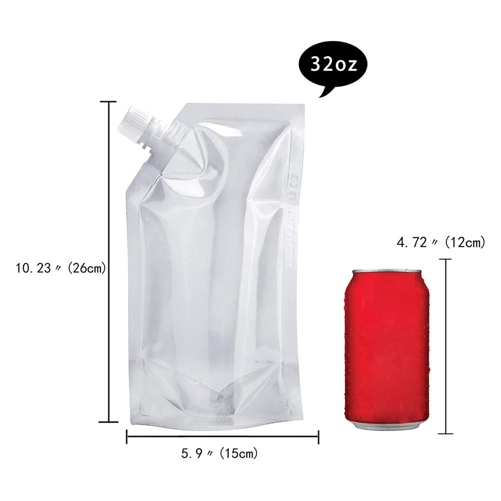 5L Large & 5L Small Stand Up Spout Pouches for Juice Beer with Funnel Clear Self Supporting Bags
