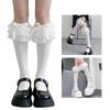 Stylish Lace Trimmed Long Socks Having Ribbon Detail Daily Lovely Socks Perfect For School Uniform And Cute Daily Wear