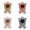 Warm Plush Scarf Soft Winter Neckerchief Cartoon Bear Ear Hat  Ski