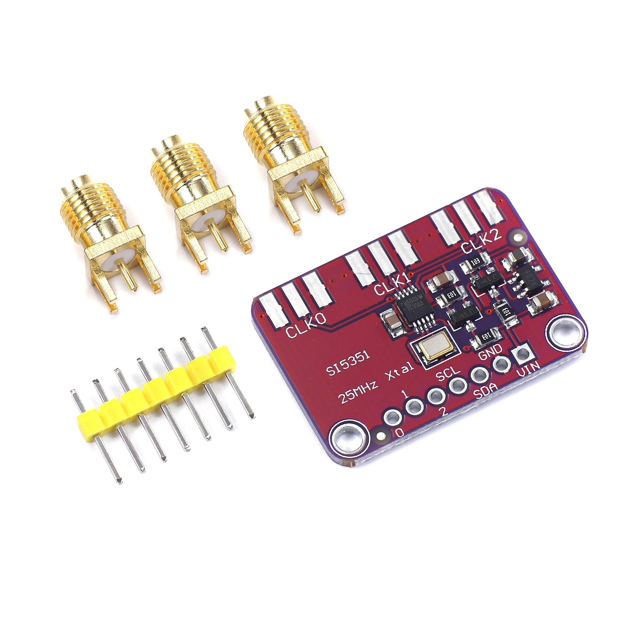 

1/2pcs DC 3V-5V 5351 Si5351A Si5351 I2C Clock Generator Breakout Board Module Signal Generator Clock 8KHz-160MHz