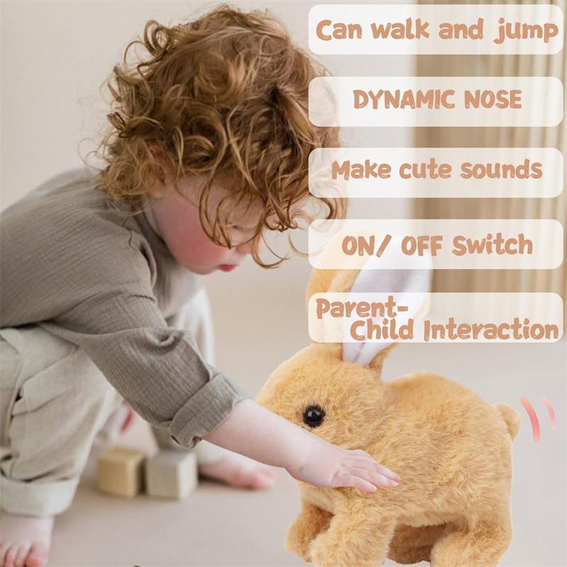 Realistic Bunny Toy Electronic Toy Bunny Simulated Rabbit Doll Jumping Twitching And Shaking Ears Toys Easter Children'S Gifts