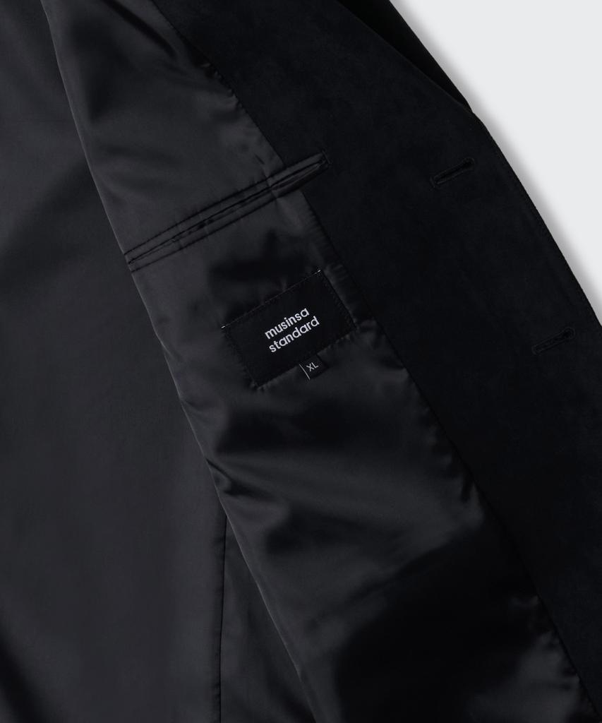 Musinsa Standard Synthetic Suede Oversized 3-Button Blazer [Black]