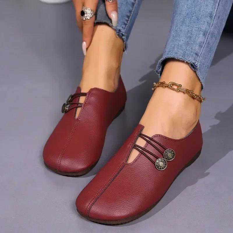 Women's Flat Shoes Soft and Comfortable Walking Light Non-slip Loafers Fashion Women's Leather Shoes Spring and Autumn 2025 New