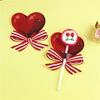 50PCS Heart-shaped Lollipop Cardstock Bow Multi-purpose Heart Bow Candy Card Decorative Valentine's Day Card