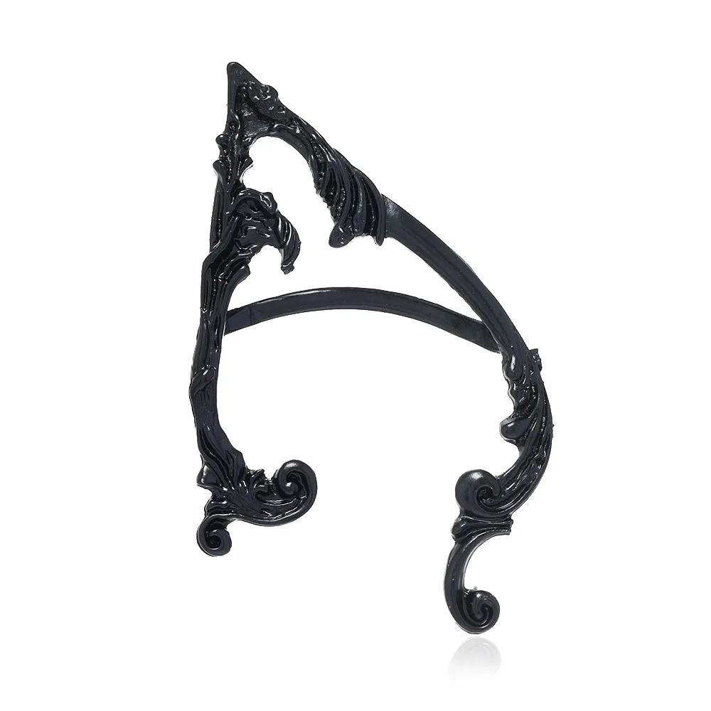 Punk Fairy Ear Cuff Goth Earring Dark Elf Ear Clip Earrings For Women Retro Silver Color Hip Hop Halloween Party Jewelry Gift