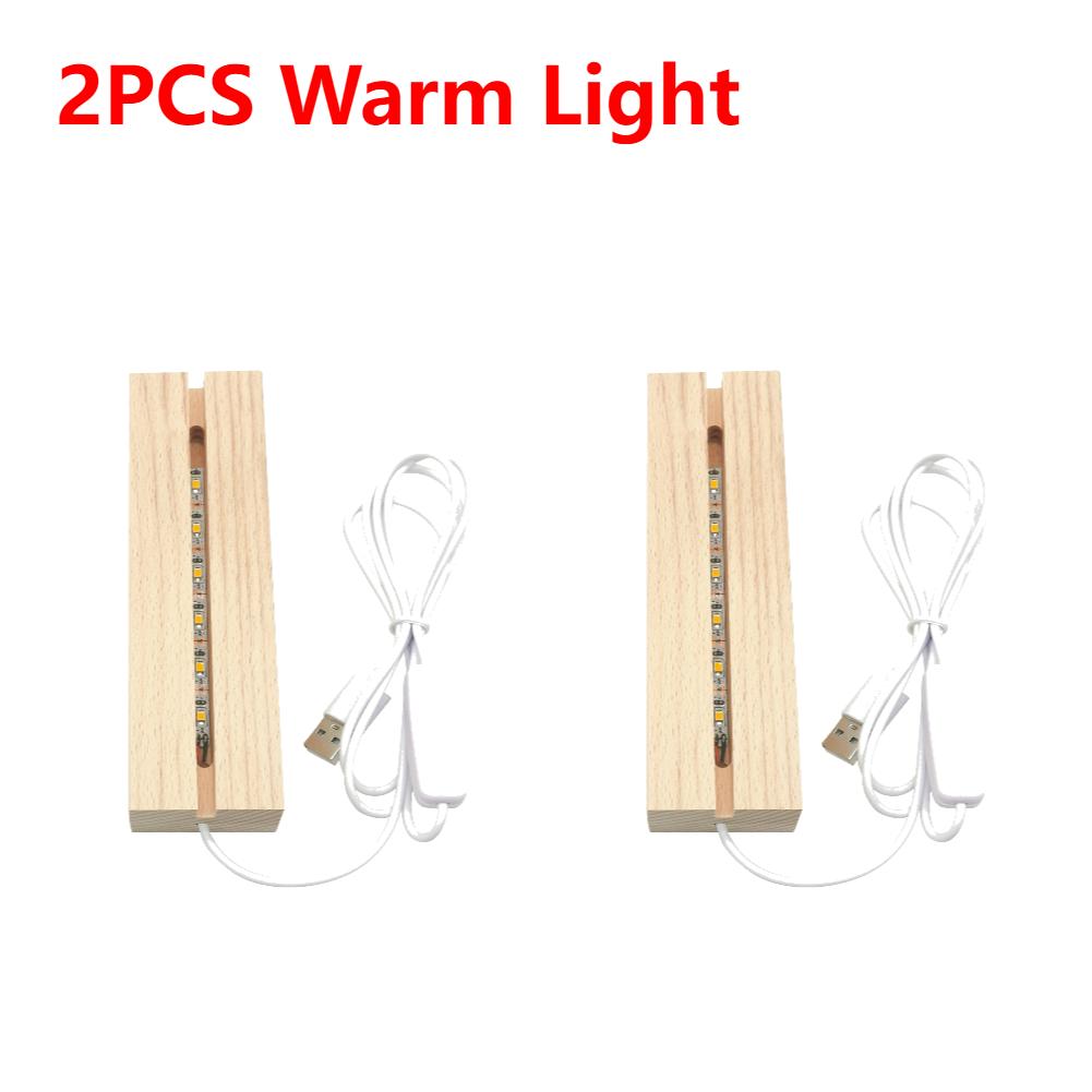 10-1Pcs LED Wood Light Display Crystal Wooden Lighted Base Stand Acrylic Light Plate Base USB Wooden Base for Resin Art Lights