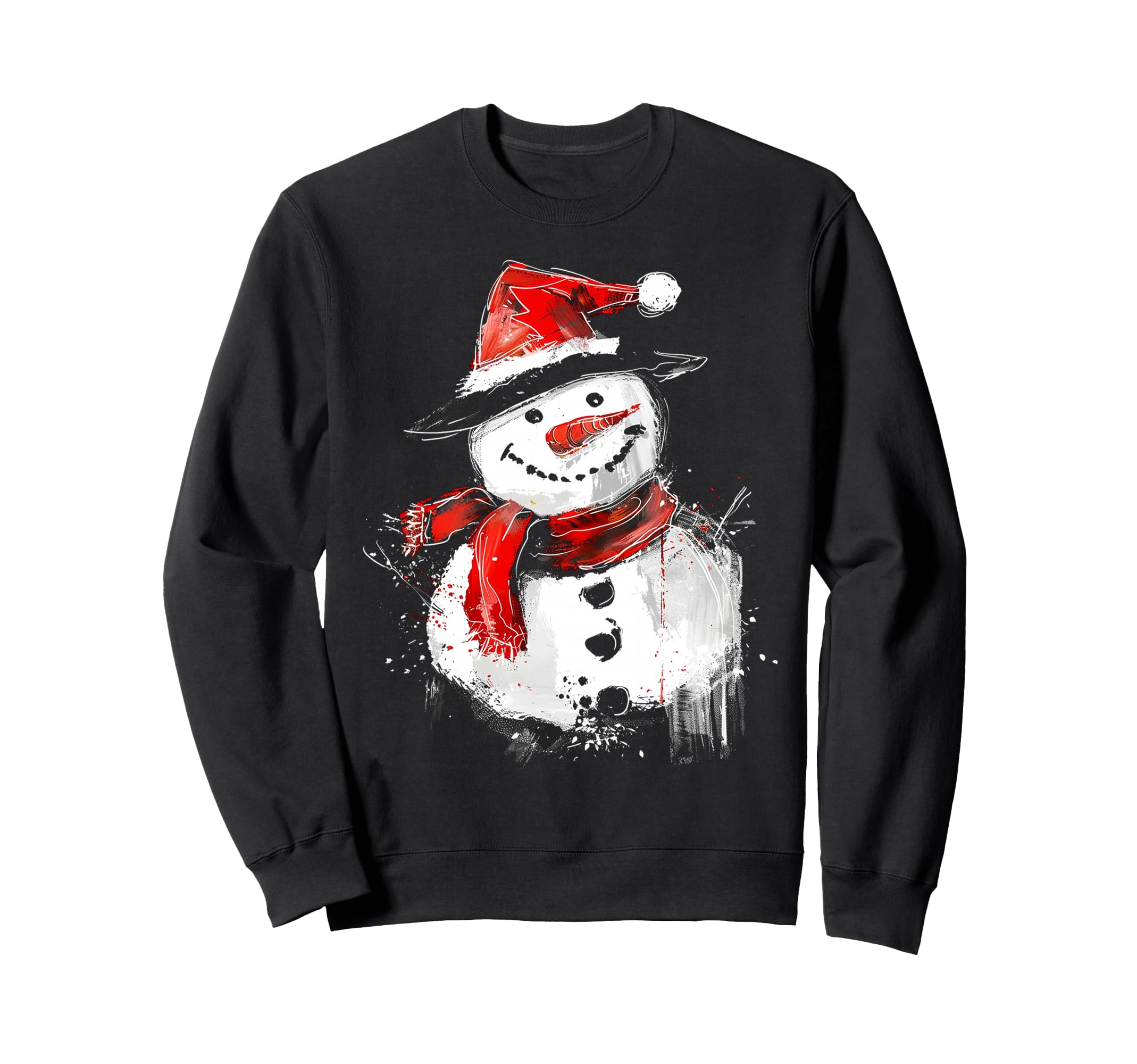 

Snowman Christmas motif illustration family snowman sweatshirt X-Mas чорний