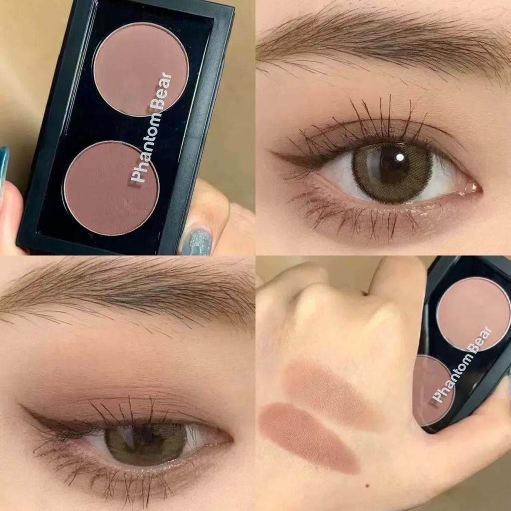 Xiaohongshu's Trending Two-Tone Eyeshadow~ Gray-Pink Lotus Color, Affordable Alternative Eyeshadow Palette, Pearlescent Matte Daily De-Puffing Palette
