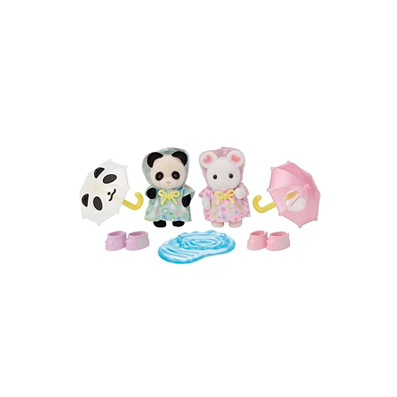 EPOCH Sylvanian Families Nursery School [Friendly Baby Set -Rainy Day-] S-74 ST Mark Certified, Ages 3+, Toy, Dollhouse, Sylvanian Families