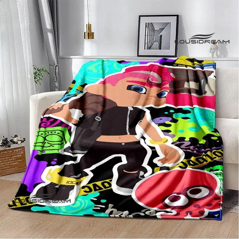 3D Cartoon game Splatoon printed blankets Picnic blanket Warm Flannel blankets Home bed linings blankets for beds Birthday Gift