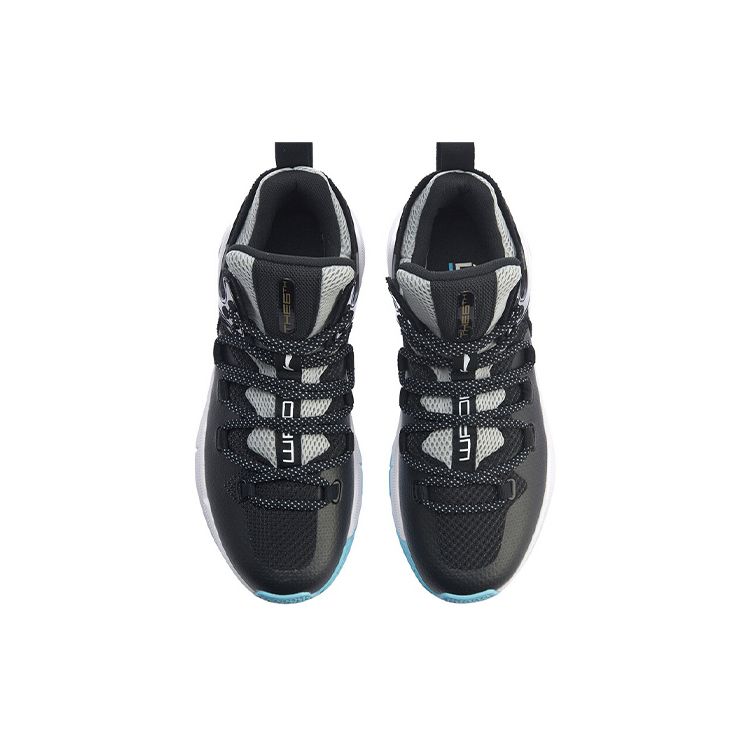 Li Ning Sixth Man 2019 Comfortable Low Top Basketball Shoes Men sneaker Black White ABAP017-1