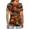 Women's Fashionable Casual Short Sleeve Halloween Print Round Neck Pullover Top