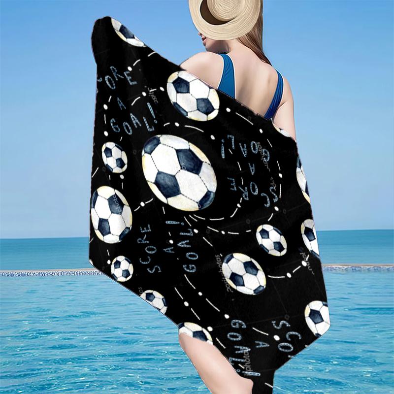 

Soccer Ball Pattern Background Beach Towel, Super Soft Microfiber, Gift for Her/Him, Birthday, for Pool, Beach, Travel, Home Decor Fan gifts 70cmx140cm(27x55inch)