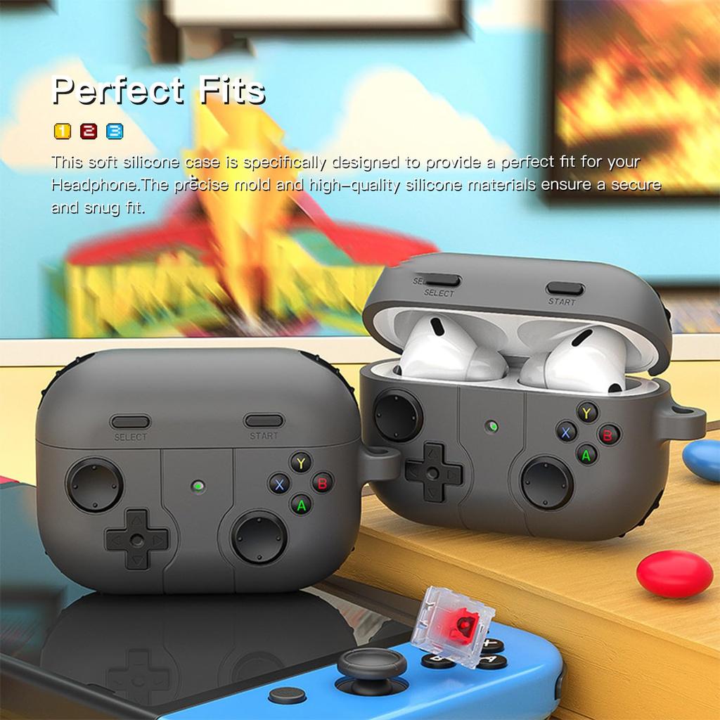 For AirPods Pro 3 Case Cute 3D Game Player Design Protective Silicone Skin Cover for AirPods Pro 3 with Keychain & Cleaning Kit