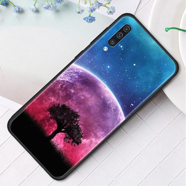 Silikonowe etui na telefon do Samsung Galaxy A50 A70 A10 A20e A30 A40 A20s A10s A10e A80 A90 A60 A30s Pokrowiec Shell Ziemia Księżyc Planeta