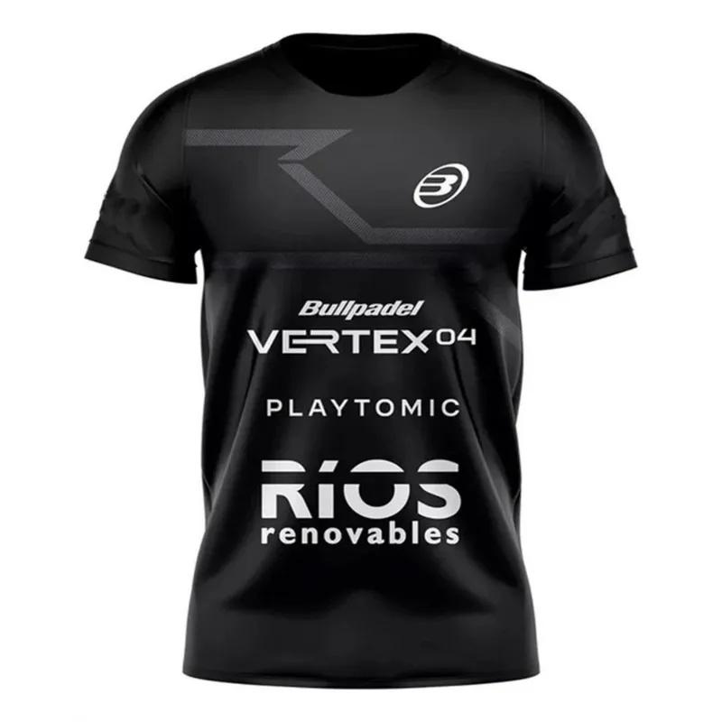 A loose, comfortable and breathable badminton men's T-shirt with a round-neck and short-sleeved letter print outdoor casual top