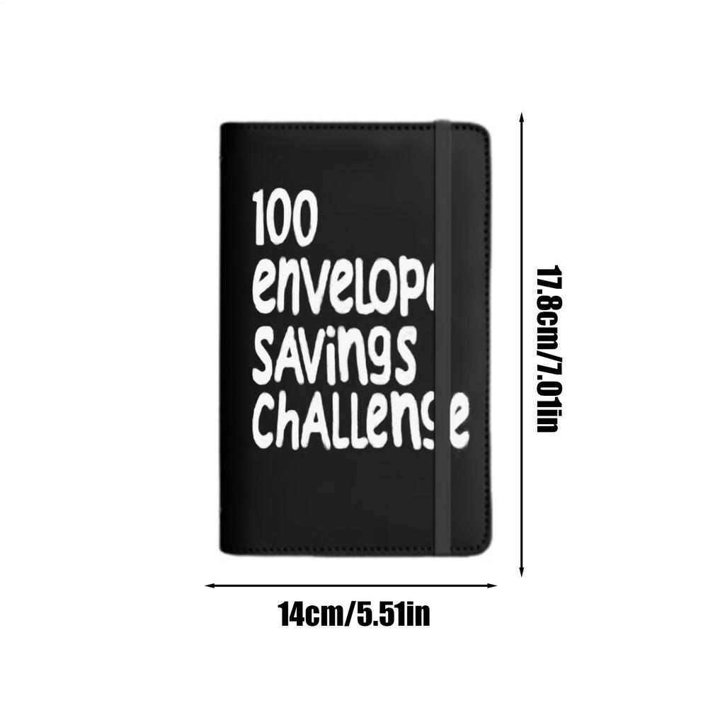 Конверт Книга для экономии денег Планировщик бюджета 100-дневный трекер Планировщик с конвертами Бюджет для мужчин Взрослых Дом Женщин Ежедневный чёрный