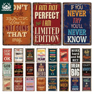 Decor Quote Metal Sign Plaque Metal Vintage Tin Sign Home Decor Decorative Metal Poster Wall Decor