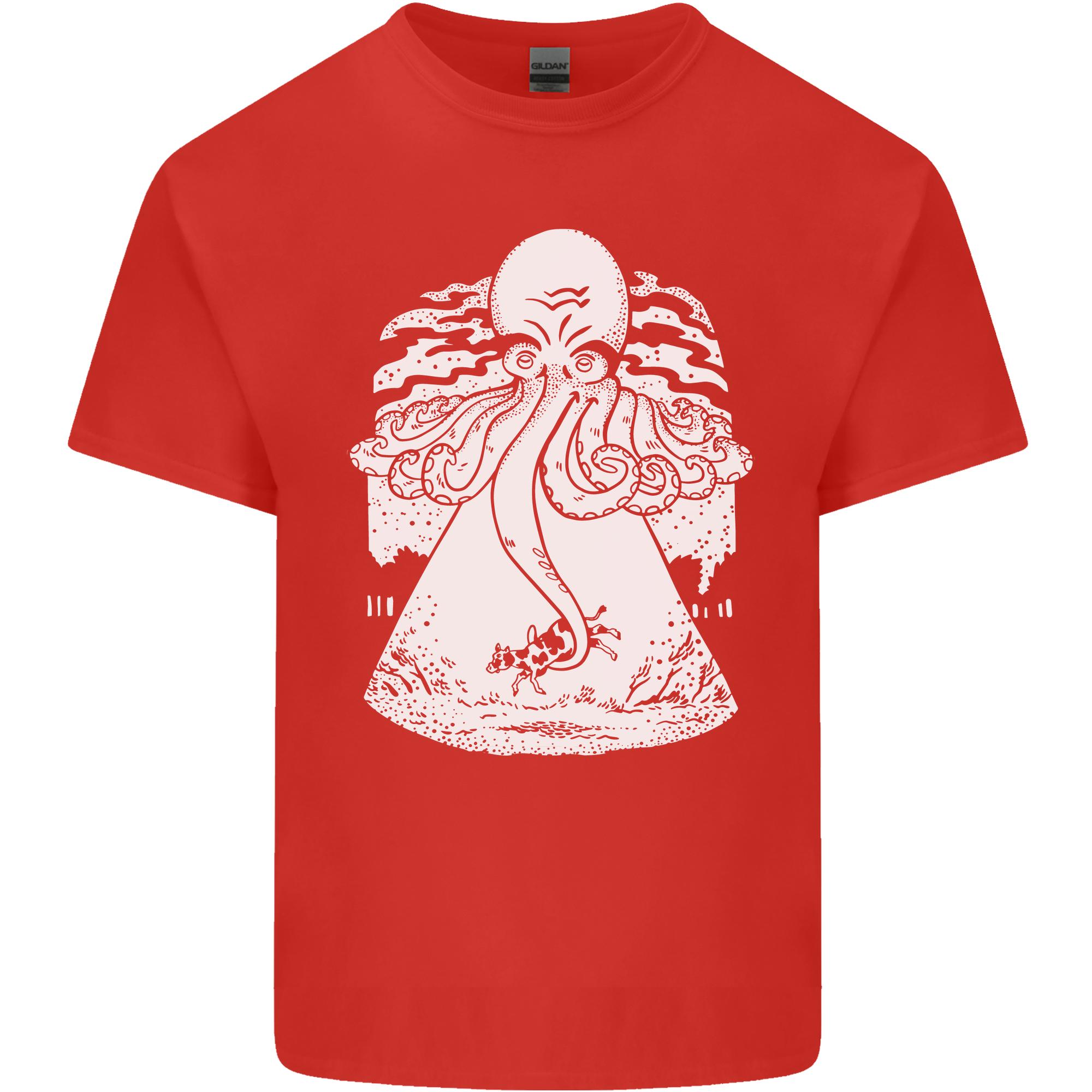 Alien Octopus Kraken Cthulhu Cow UFO Unisexs Light Cotton TShirt S