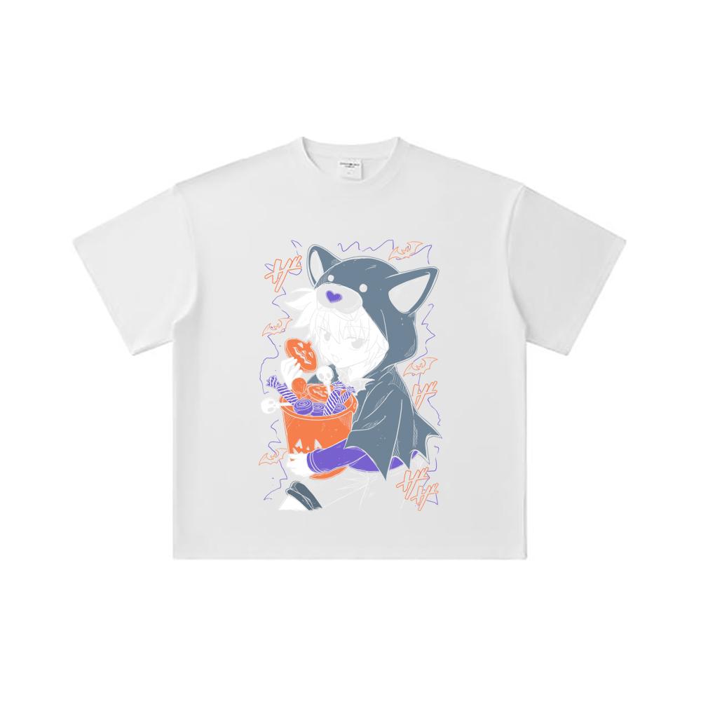 260 GSM Double Yarn 32 Count 100% Cotton HXH V10 Killua Halloween Print Unisex Heavy Cotton T Shirt