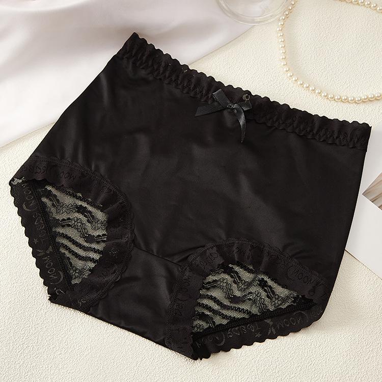 

Плюс размер L-3XL женские трусики сексуальные ажурные кружевные цветочные трусики с высокой талией и бантом для ягодиц трусики нижнее белье XXXL чёрный