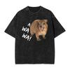 Arrival Rock Hyrax Awawa Cute Hyrax Meme Washed Mens Women Clothes Tee Shirt Graphic T-Shirts for Men Ropa Hombre