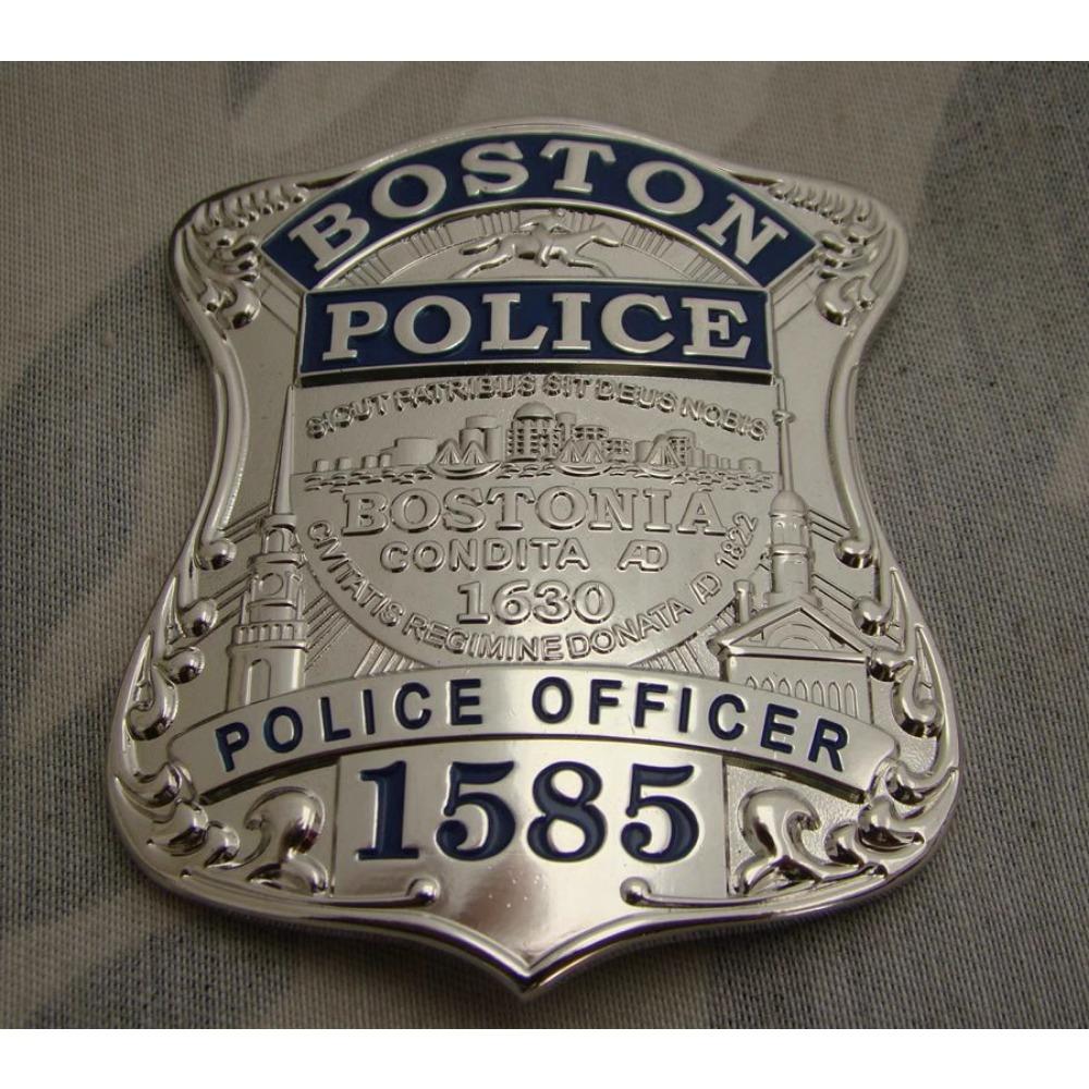 Metal Badge Boston Badge, Silver Solid Copper