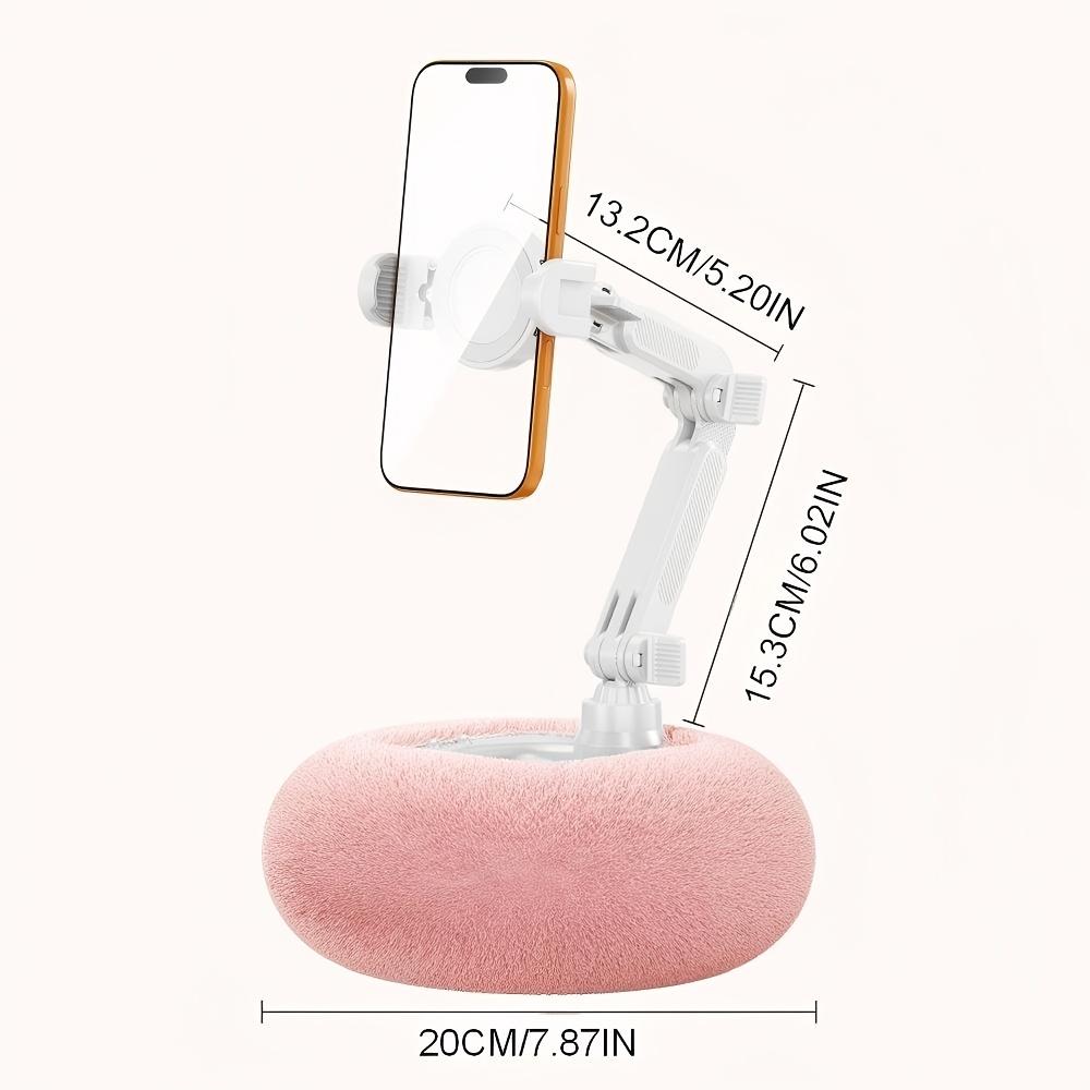 Foldable Plush Phone Holder Rotatable Car Sofa Bed Lazy Holder For Mobile Tablet Pillow Stand Adjustable For Reading On Bed