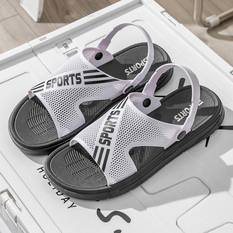 Fashionable Men's Sandals New Style Non-Slip Waterproof Thick Base Wear-Resistant Trendy Teenage Outerwear PVC Sole