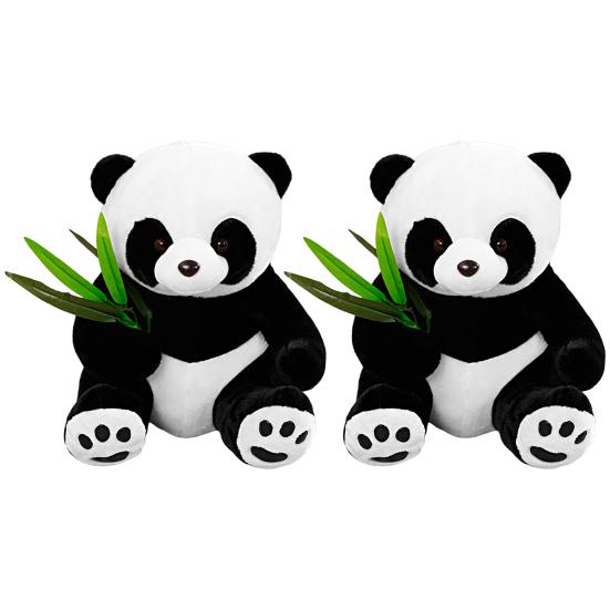 Peluche Panda In Canna Di Bambù 25 Cm – Morbido Giocattolo Con Cerniera – Regalo Originale Per Bambini E Ragazze
