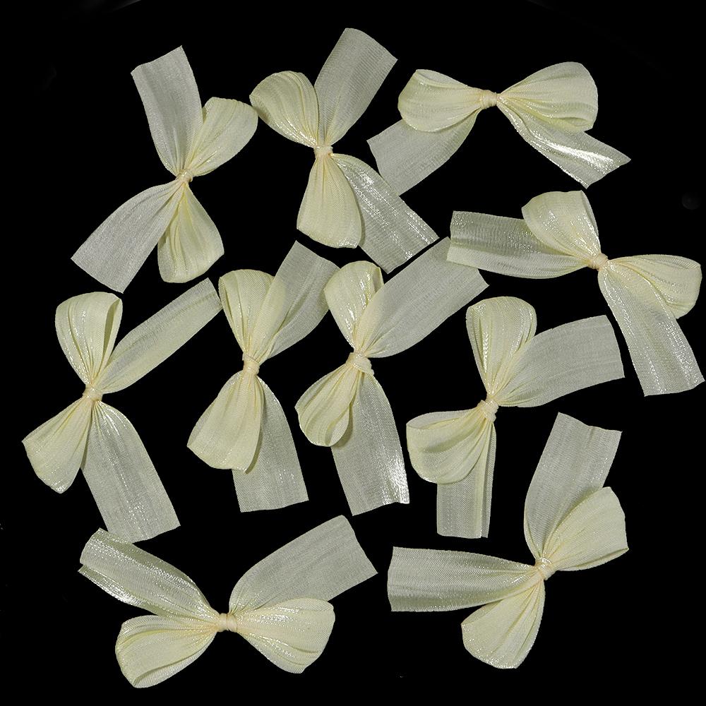 10pcs 4x5.5cm Pearlescent Satin Ribbon Bows Colorful Pleated Bowknots For DIY Wedding Party Clothing Headwear Gifts Decoration
