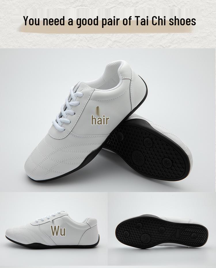 

Breathable Genuine Leather Wushu & Tai Chi Shoes with Ox Tendon Sole - Unisex Performance & Practice Footwear for All Ages 41 (order one size larger) белый