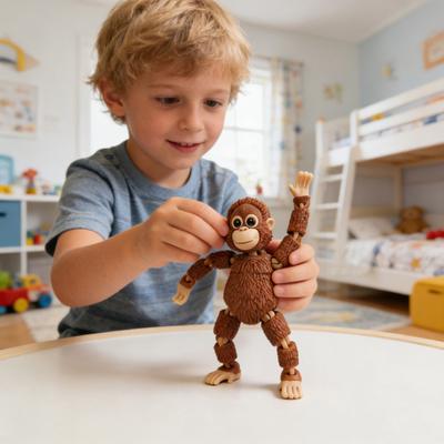 Bewegliche Affenfigur mit Gelenken, 3D-gedruckte, niedliche Affenfigur, Sammlerstück, Fidget-Spielzeug für den Schreibtisch im Homeoffice