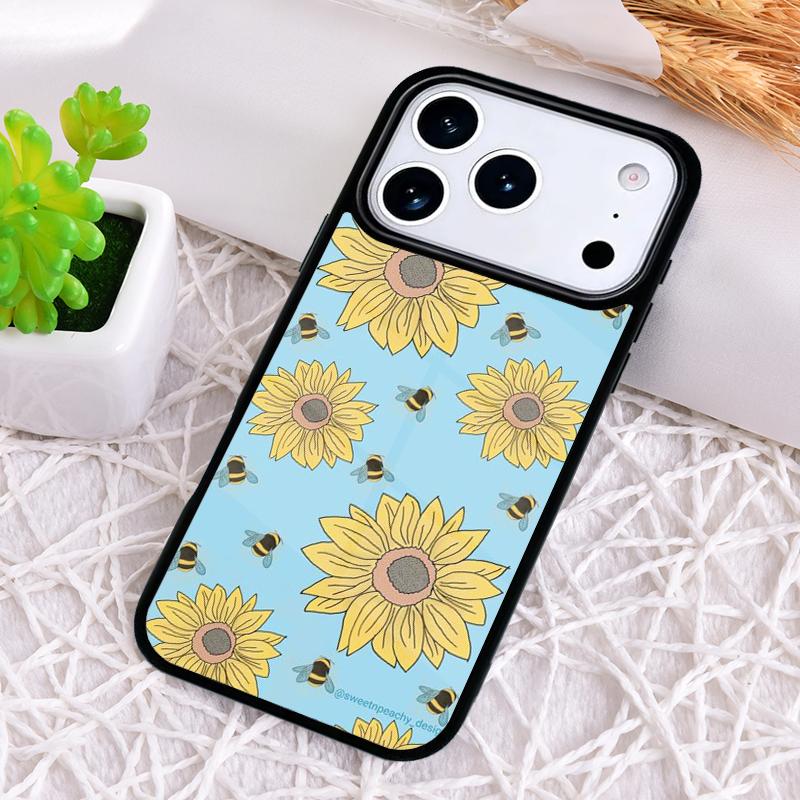 Beauty Yellow Sunflower Phone Case for iPhone 17 Air 16 15 11 12 14 13 Pro Max Shockproof Cover