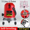 5 Line 6 Point 4V1H Cross Line Red Shockproof Automatic Self Leveling Laser Level Measure Meter Kit High Quality