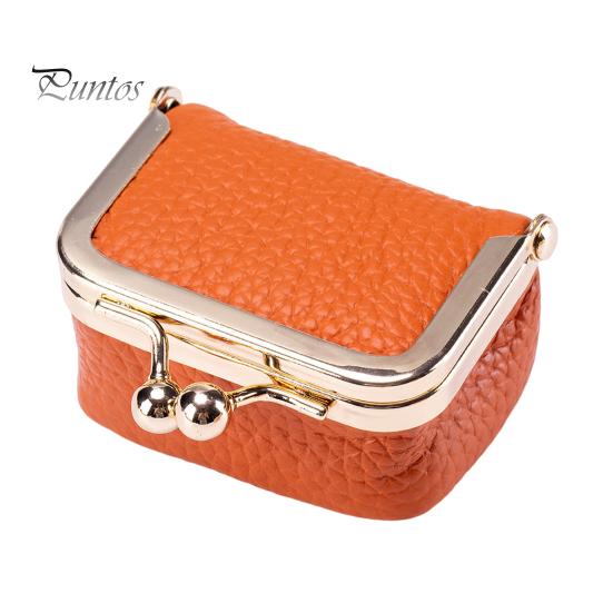 

Мини-кошелек для монет, органайзер для ювелирных изделий, компактный ящик для хранения колец, сережек, ожерелий, ретро-застежка-клипса, дорожный футляр из искусственной кожи для ювелирных изделий оранжевый