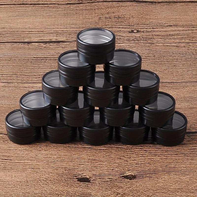 15pcs Metal Round Storage Cans with Transparent Window Screw Caps for DIY Crafts Travel Jewelry Spices Cosmetics Decor Organizer