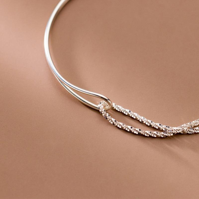 Double Layer Curved Tube Starry Asymmetric Bracelet Fashion Light Luxury Personalized Women Jewelry