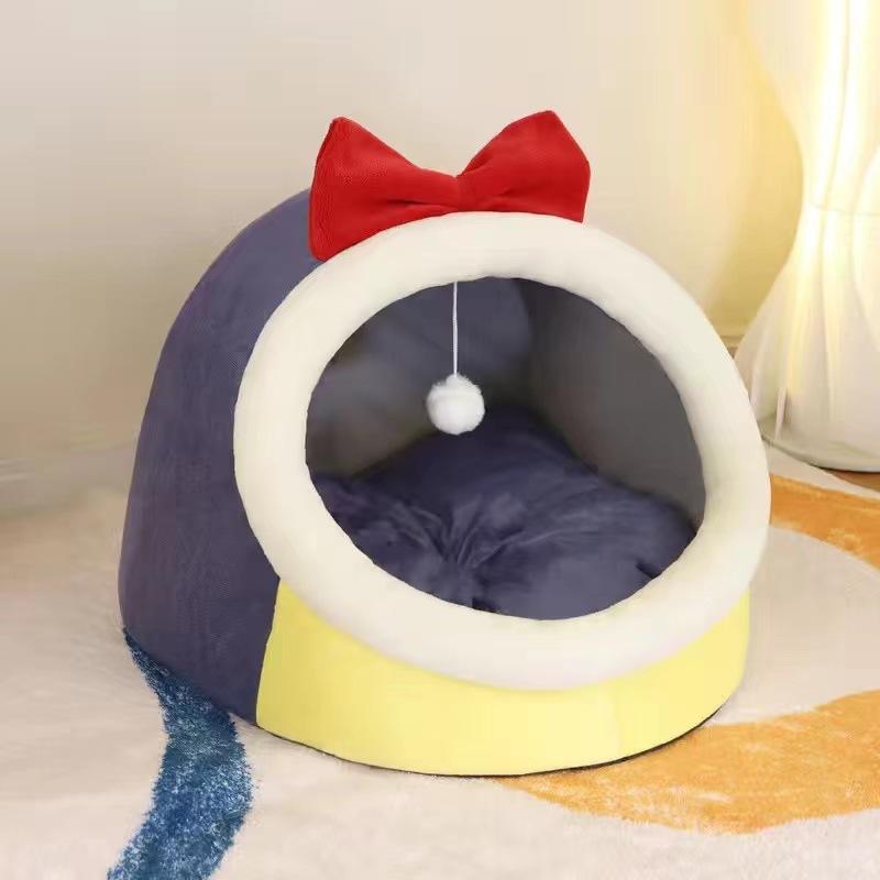 Haustierzelt-Höhlenbett für Katzen, kleine Hunde, selbstwärmendes Katzenzeltbett, Katzenhütte, bequemes Haustier-Schlafbett, faltbar, abnehmbar, waschbar