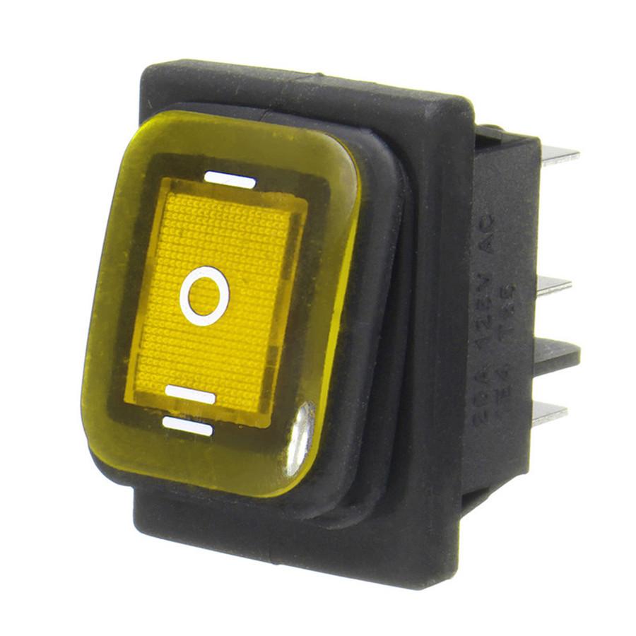4pcs 3 Position On-Off-On 6Pin DC 12V Waterproof Car Boat LED  Durable Rocker Power Switch With Backlight
