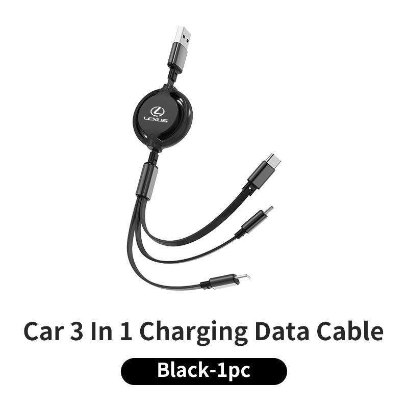 

2026 Hot Interior Stickers Car 3-in-1 Charger Data Cable Type C USB Interface Charging Line Interior For Lexus CT ES GS NX IS250