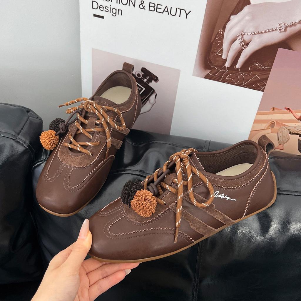 Cowhide Version~ Retro Inner Height Increase 4cm German Training Shoes Women's 2025 Autumn New Early Autumn New Casual Sports Forrest Gump Shoes