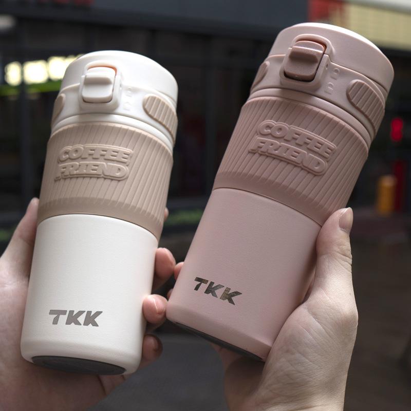 TKK Kubek Termiczny Podróżny ze Stali Nierdzewnej o Dużej Pojemności do Biura i Samochodu - Stylowy i Przenośny dla Kobiet