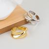 Vintage Exaggerated Irregular Curved Concave Wide Band Open Ring For Women Fashion Statement Jewelry